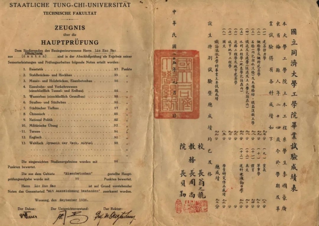 19-国立yl8cc永利工学院毕业试验成绩表（李国豪）